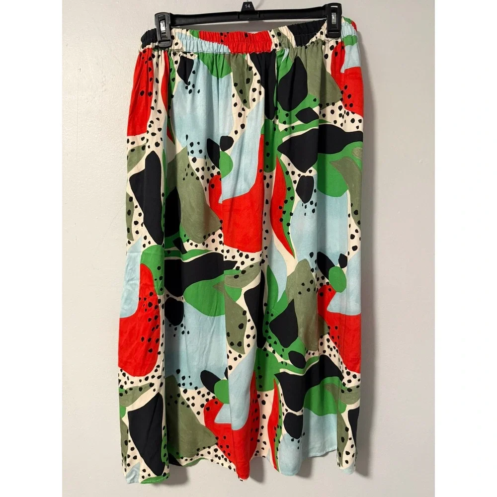 Anthropologie Corey Lynn Calter Midi Skirt Abstract Polka Dot Multicolor XL